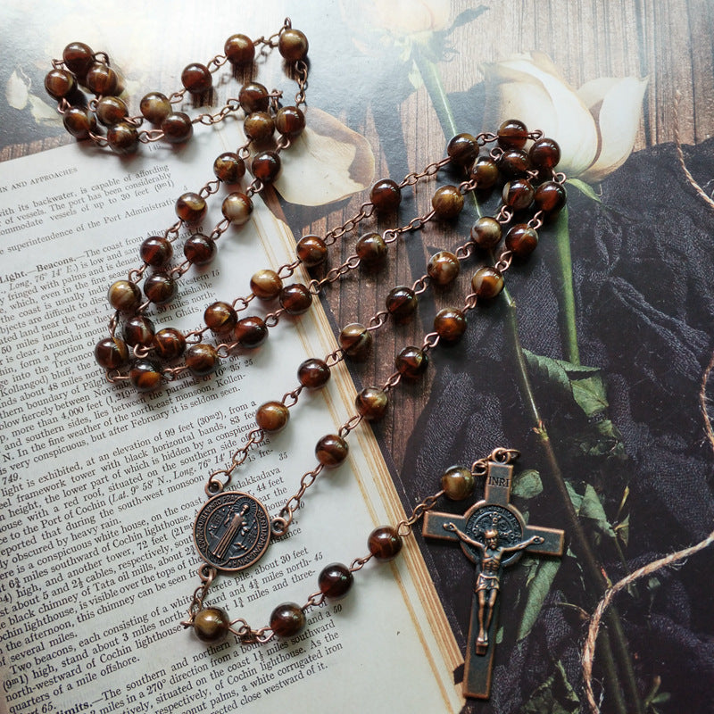 Stone & Spirit - Catholic Rosary (Benedict Cross)