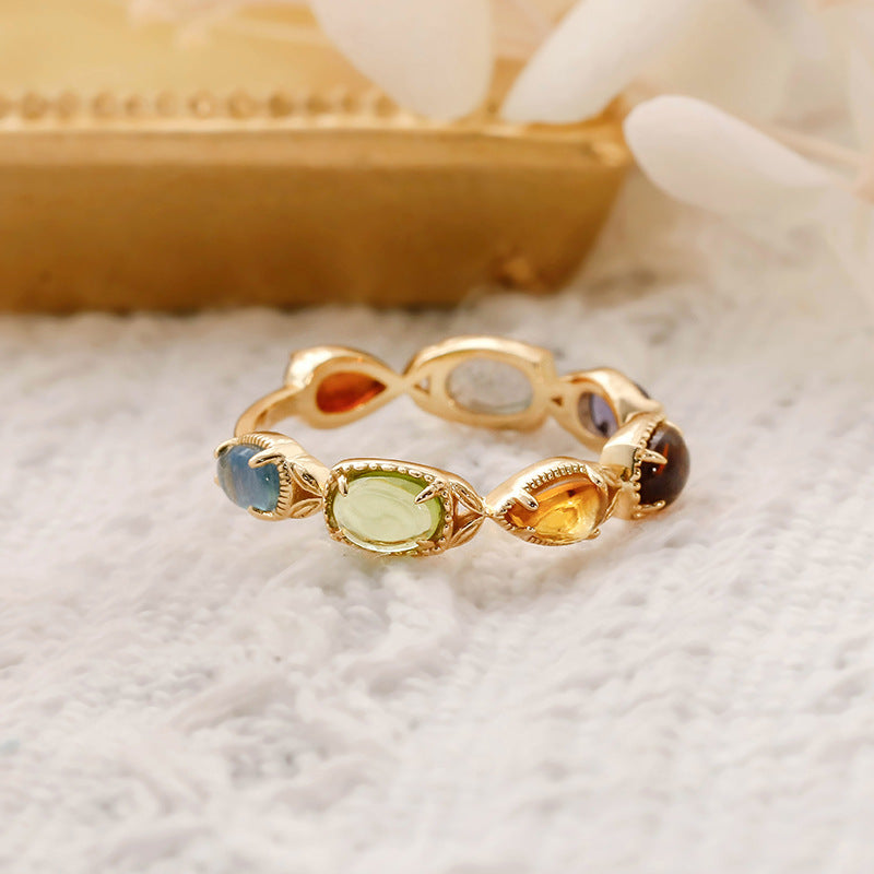 Sun & Grove – Citrine & Olivine Sterling Statement Ring