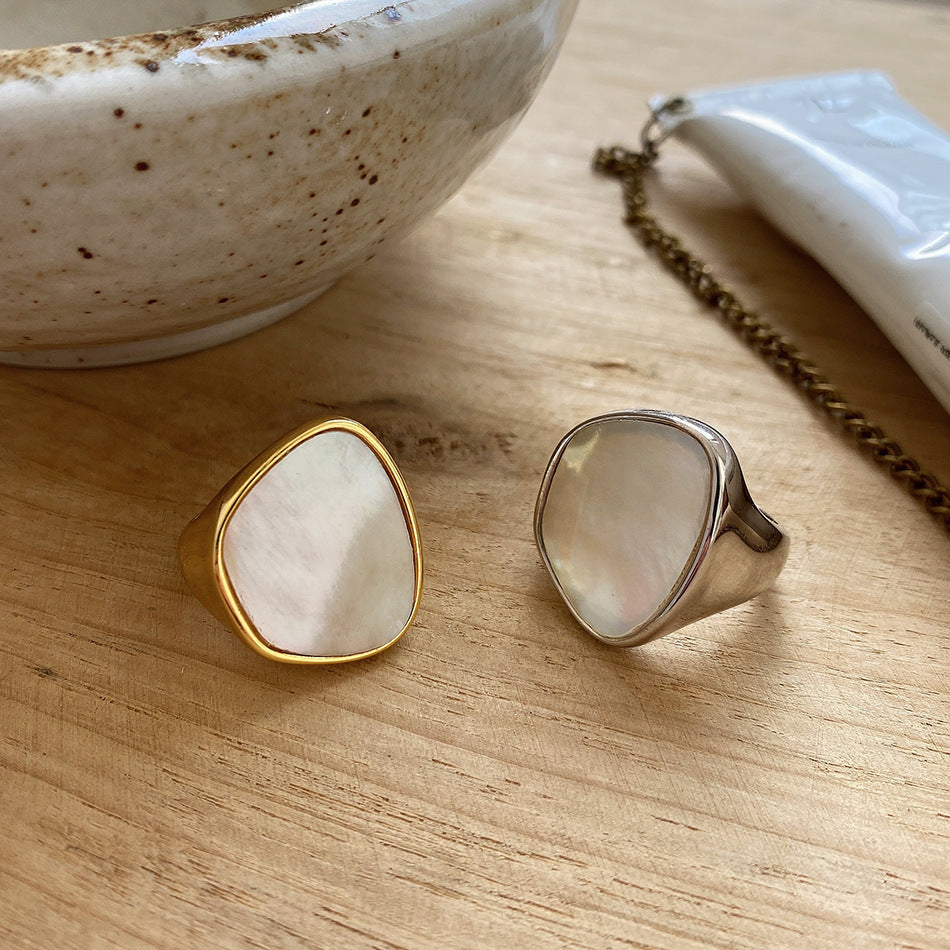 Mother Shell - 925 Silver Adjustable Ring