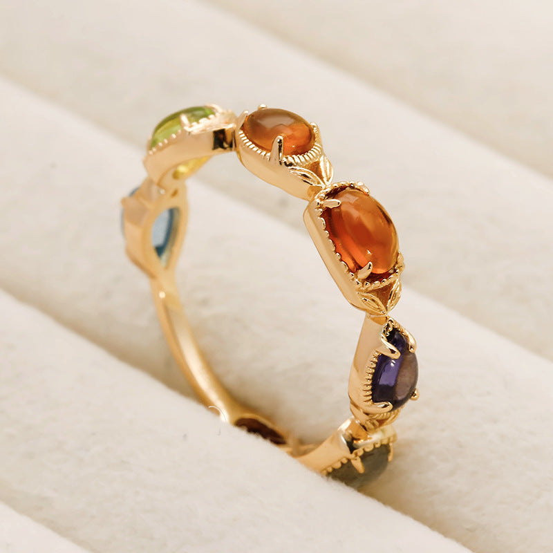 Sun & Grove – Citrine & Olivine Sterling Statement Ring