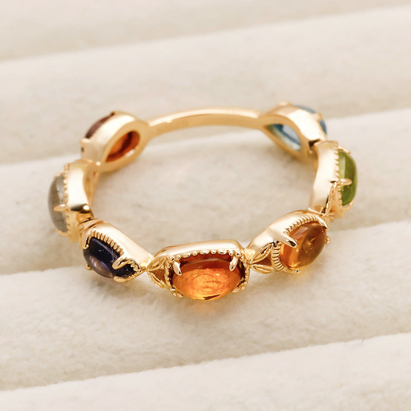 Sun & Grove – Citrine & Olivine Sterling Statement Ring