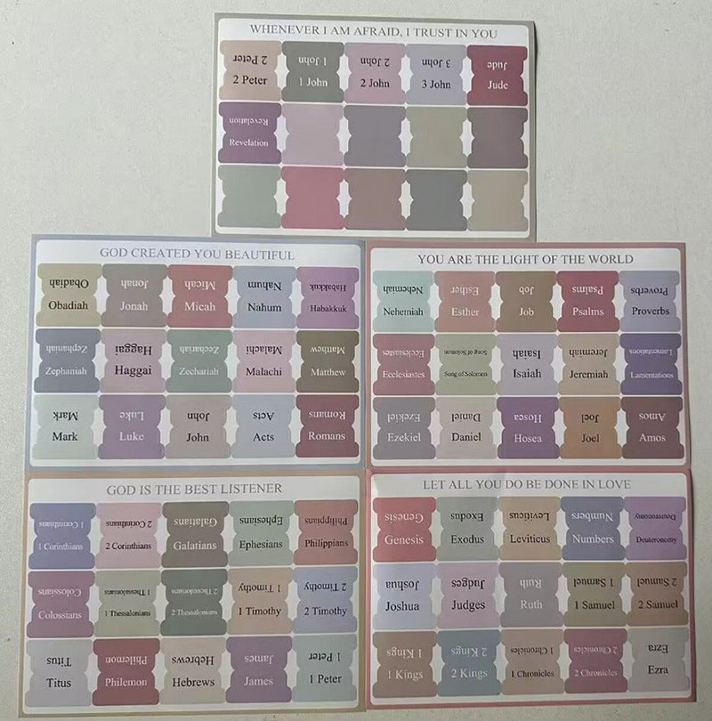 Bible Index Stickers - Pastel