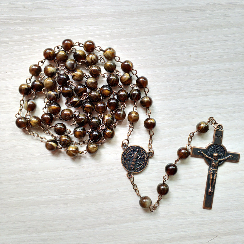 Stone & Spirit - Catholic Rosary (Benedict Cross)