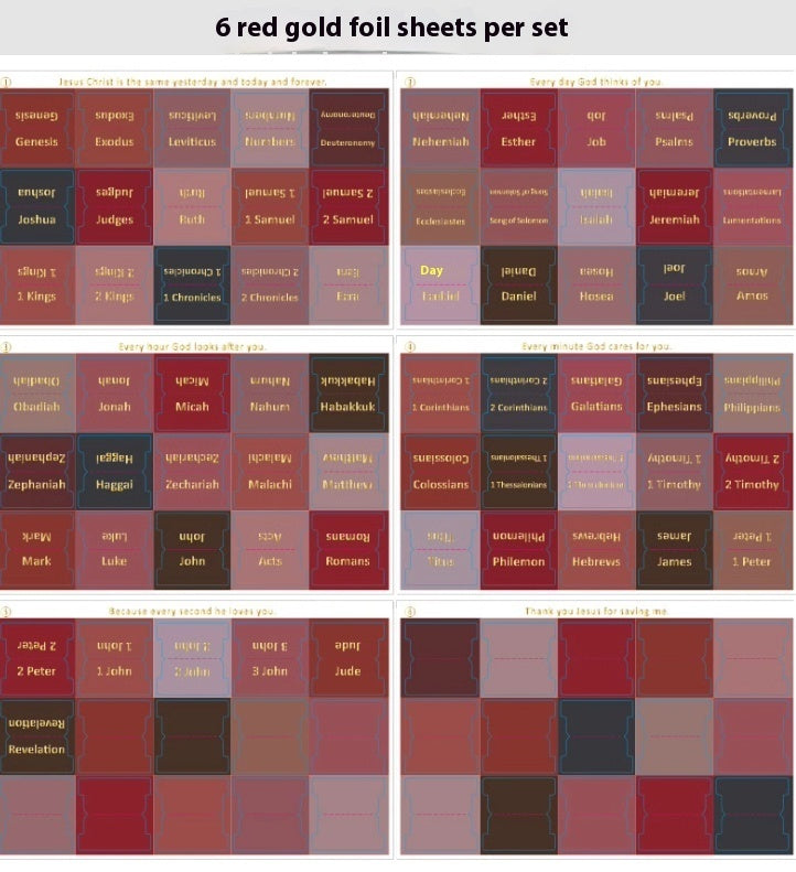Bible Index Stickers - Red & Gold