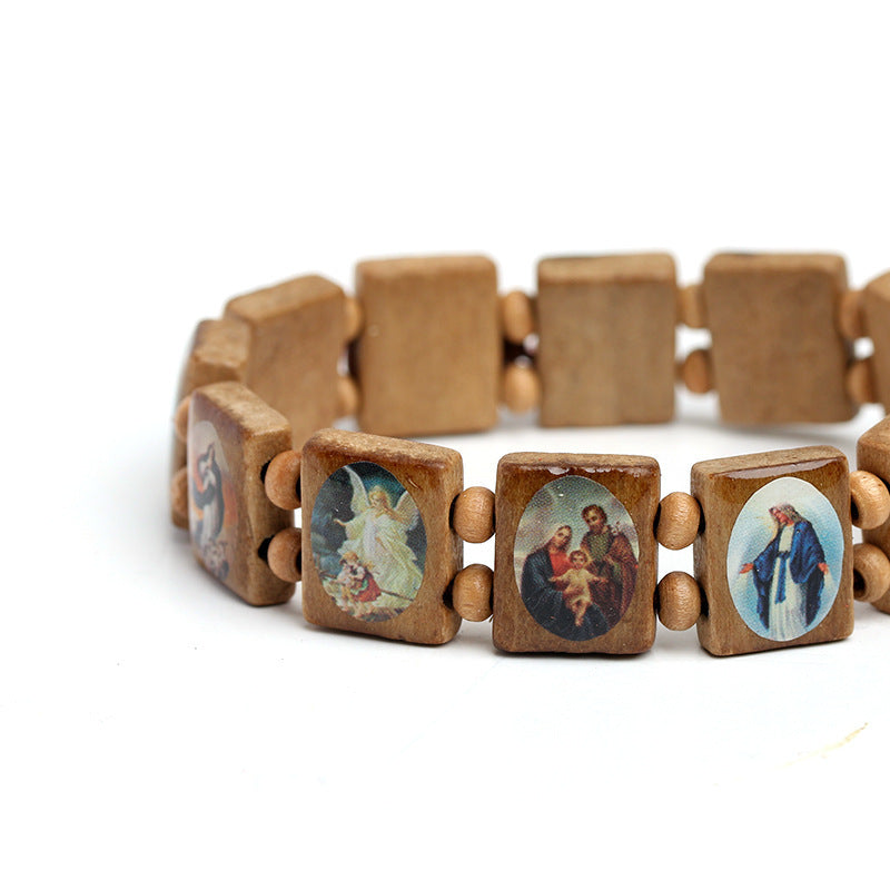 Prayer Reminder - Natural Wooden Catholic Bracelet