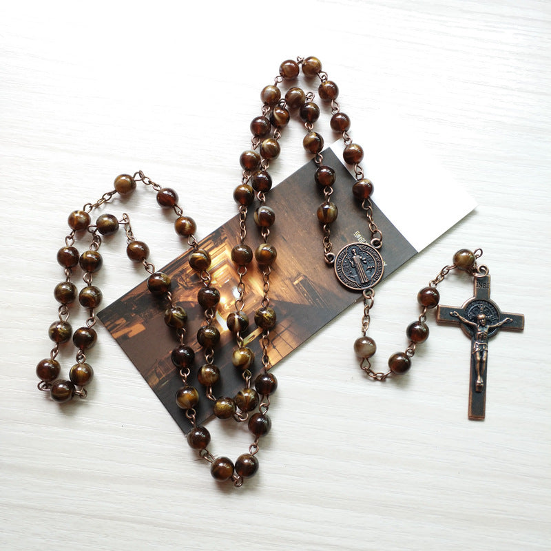Stone & Spirit - Catholic Rosary (Benedict Cross)