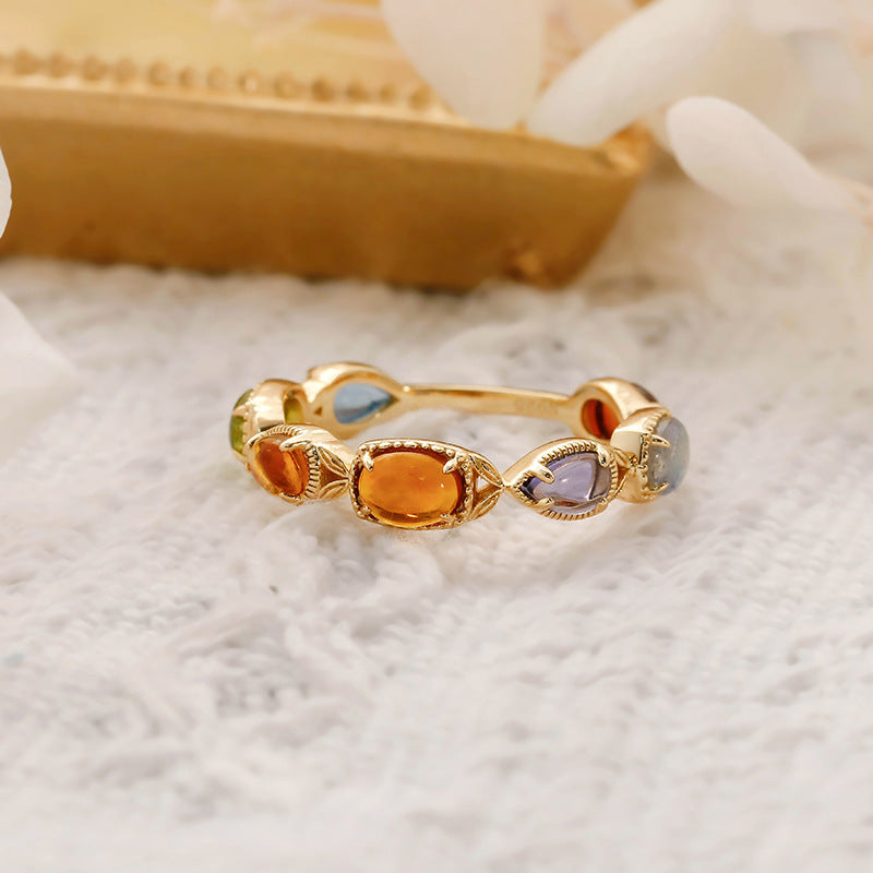 Sun & Grove – Citrine & Olivine Sterling Statement Ring