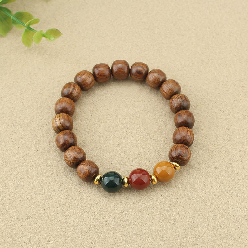 Rainwood Stillness – Purple Sandalwood Bead Bracelet