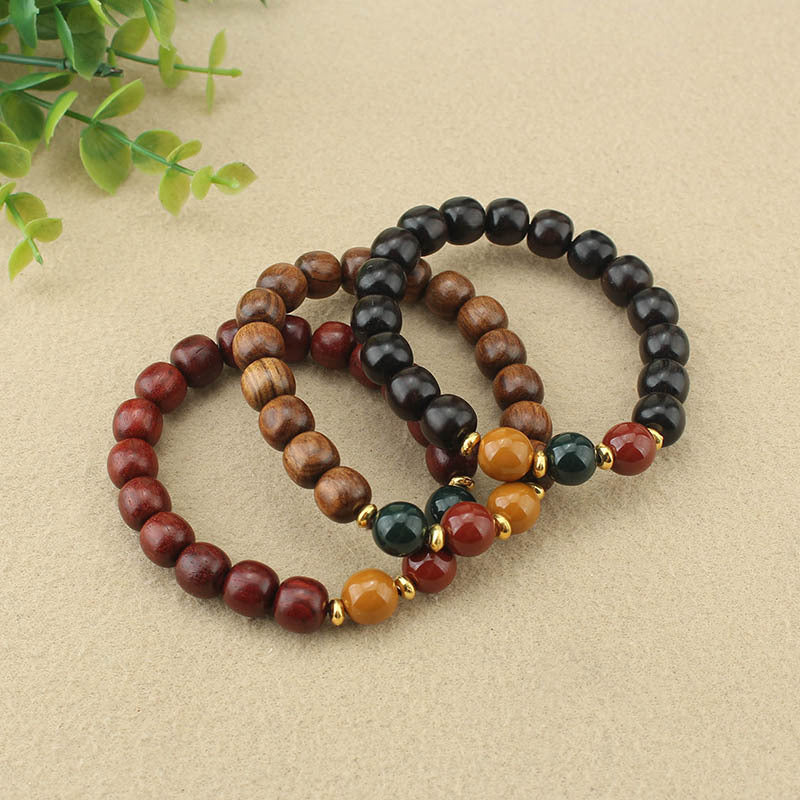 Rainwood Stillness – Purple Sandalwood Bead Bracelet