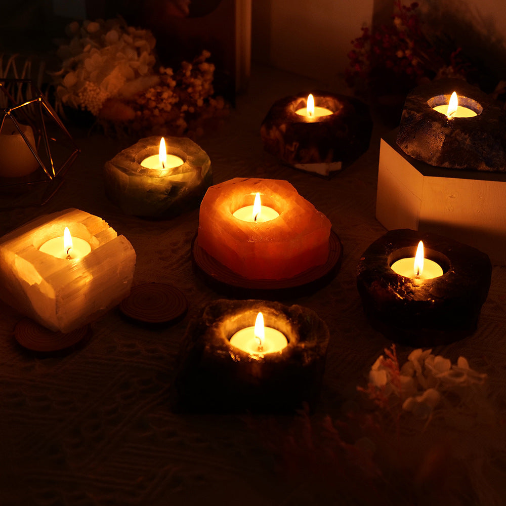 Natural Crystal Candle Holder