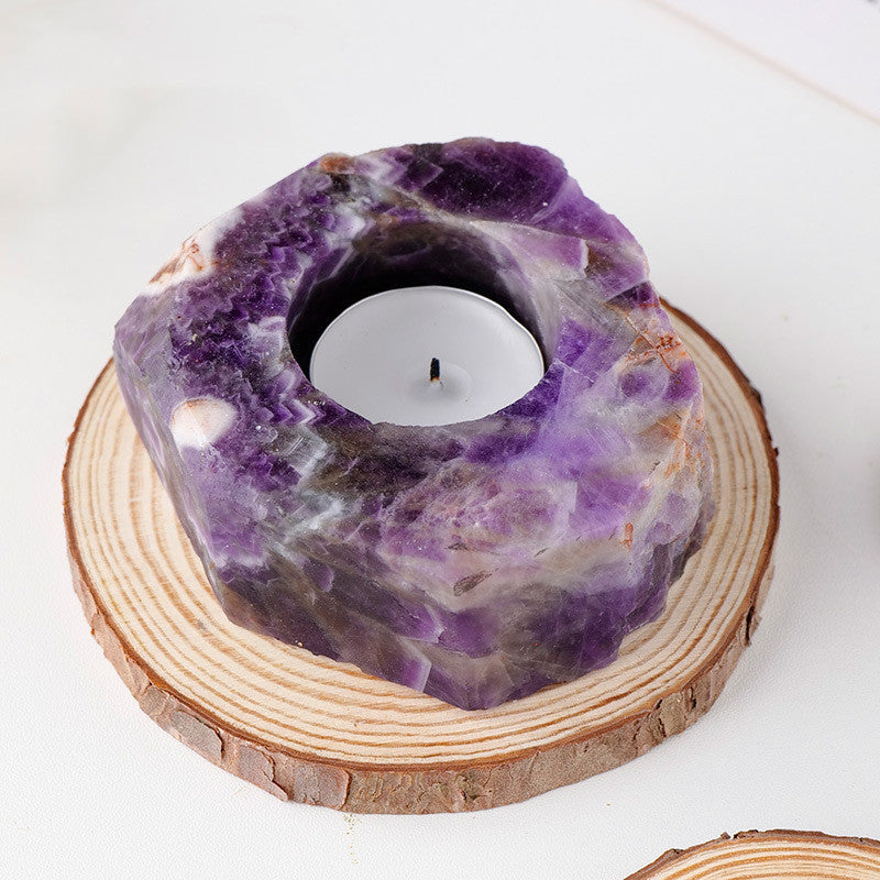 Natural Crystal Candle Holder