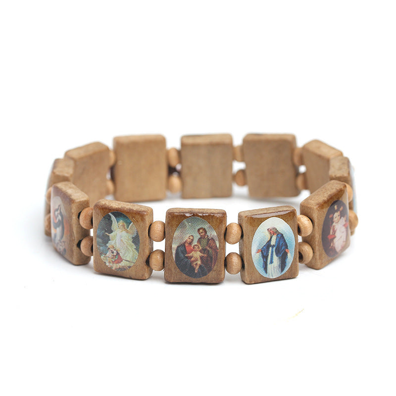 Prayer Reminder - Natural Wooden Catholic Bracelet