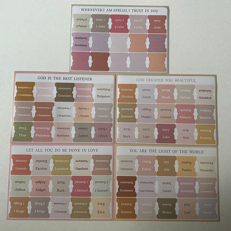 Bible Index Stickers - Pastel